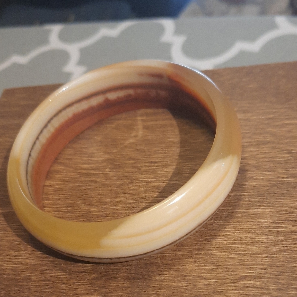 Vintage Style Brown and Orange Bangle - Picture 4 of 4